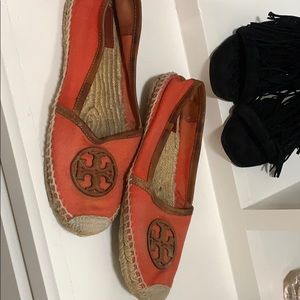 Tory Burch orange slippers